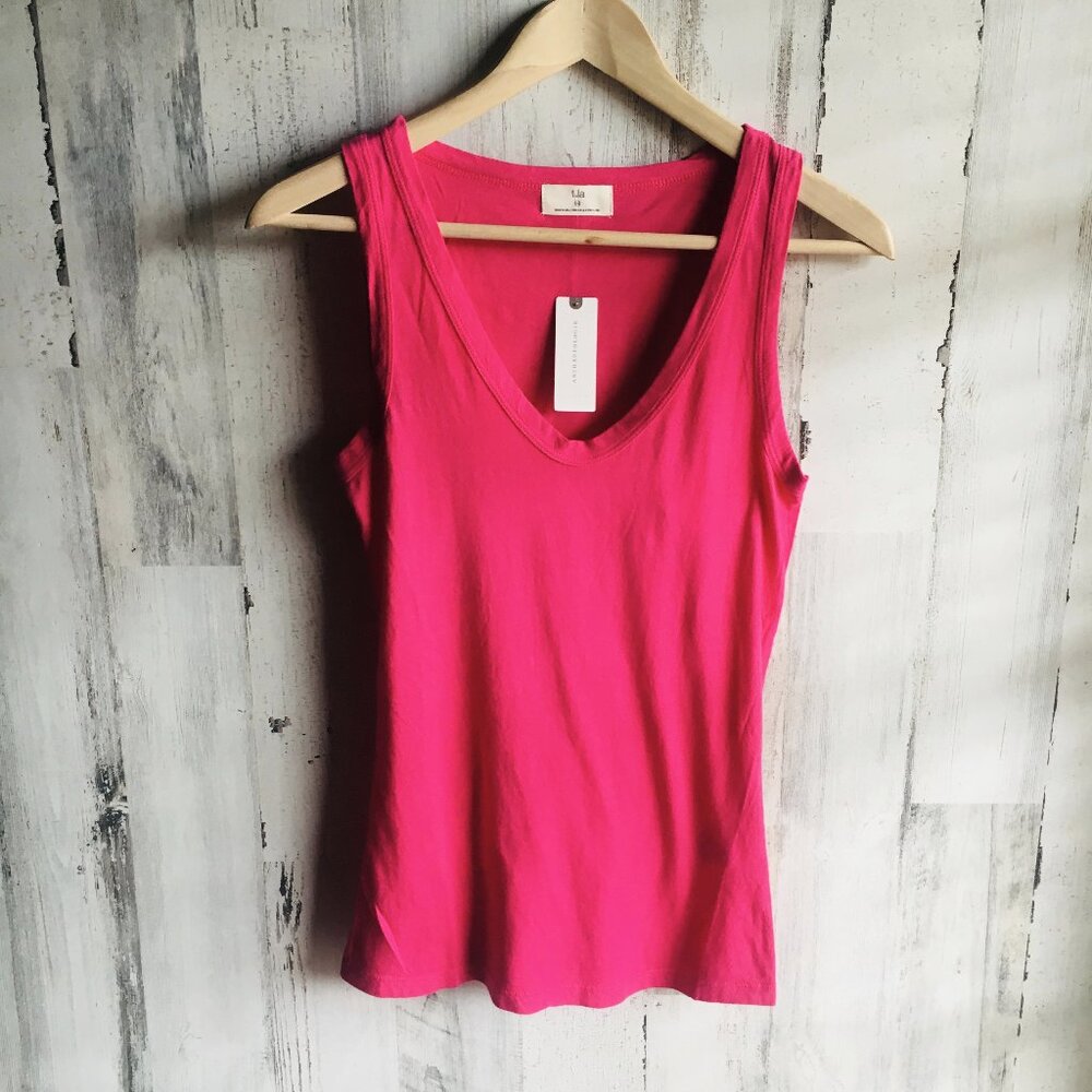 NWT Anthropologie T.La Scoop-Neck Layering Tank Pink Cotton Modal XS